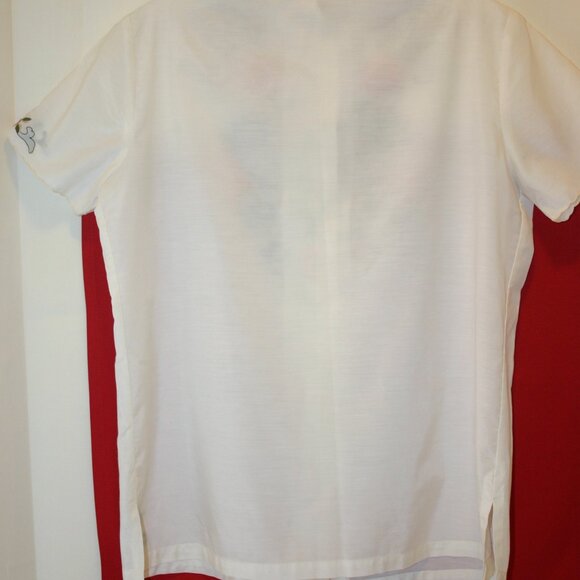 VTG Cotton Blend Oriental Style Cream Blouse w/Embroidery SZ Medium B-154 - Picture 6 of 6